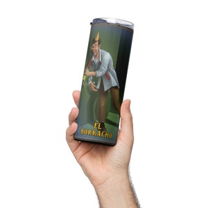 Vaso de loteria, El Borracho, Borracho, Gracioso, acero inoxidable