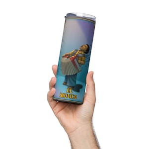 Loteria tumbler, El Musico, Musician, Music, stainless steel