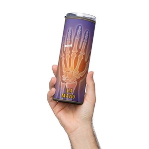 Loteria tumbler, La Mano, Hand, X Ray, stainless steel, metal