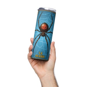 Loteria tumbler, La Arana, Spider, stainless steel