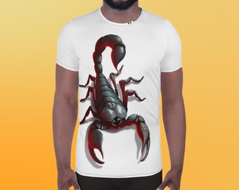Camiseta deportiva Scorpion All-Over Print para hombre, blanca