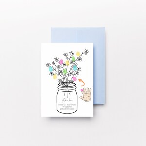 Abschiedsgeschenk Erzieherin Lehrerin personalisierte Geschenk Karte Danke I zum Download oder als Druck schwarz weiß Kindergarten Schule