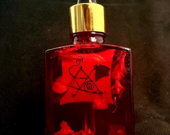 Olejek rytualny Adore Me – Uwielbienie, Przywiązanie i Oddanie Olejek do Zaklinania Miłości, Ręcznie Rysowany Sigil, 30 ml