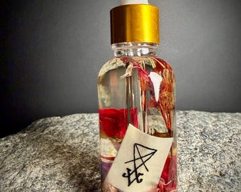 Aceite ritual de Lilith y Lucifer • Aceite de magia dual para la lujuria, el magnetismo erótico, la seducción, el poder y la influencia
