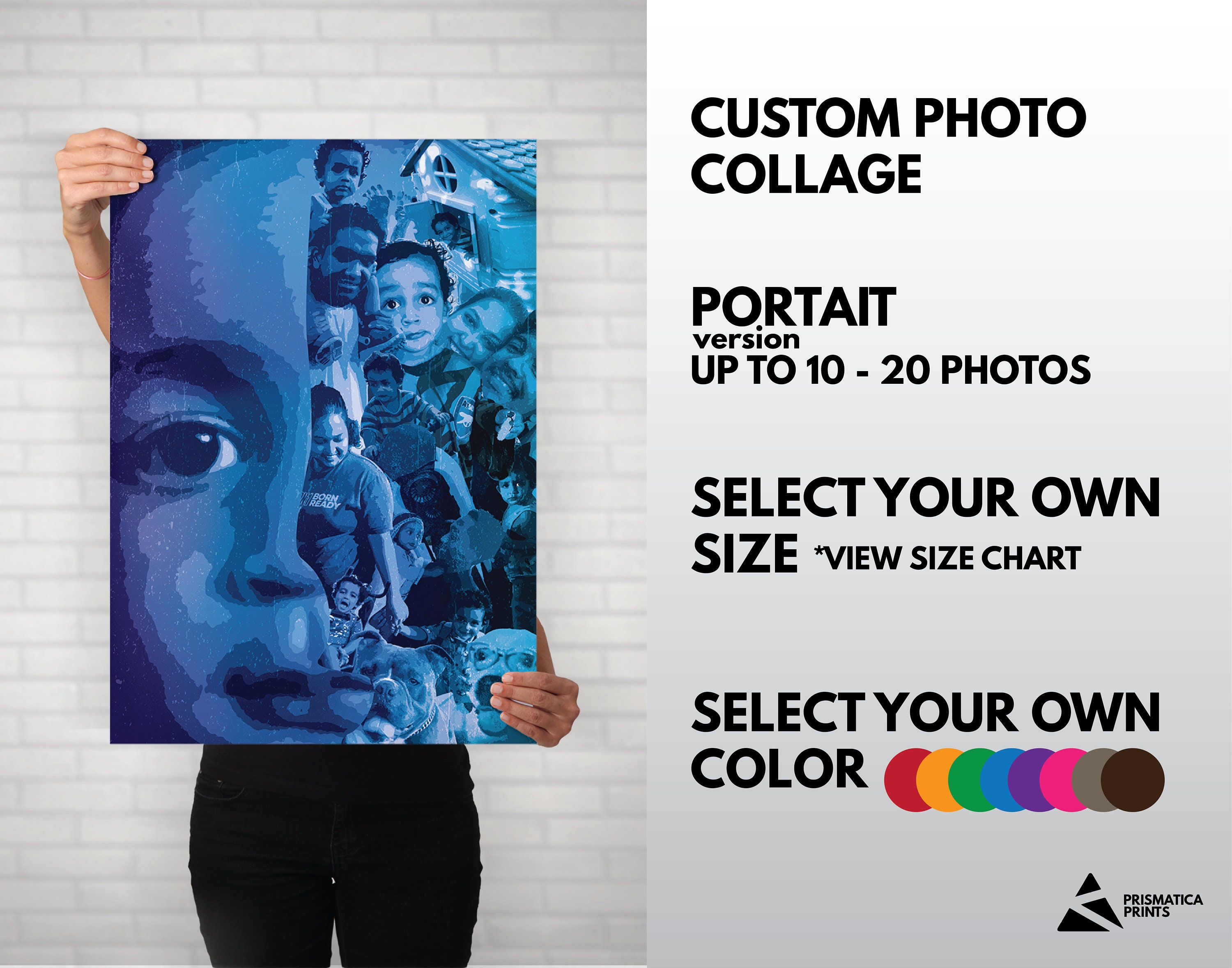 Custom Printable Gift Collage, Photo Collage, Vector-based Poster ...