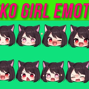 21 Emotes Neko Girl para Discord / Youtube / Twitch / Streaming