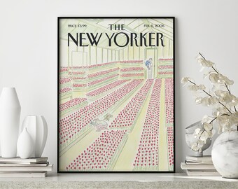 Vintage New Yorker Magazine Cover Poster | Retro Magazine Cover | The New Yorker Print | Trendy Magazine Art Poster | Unique Retro Decor