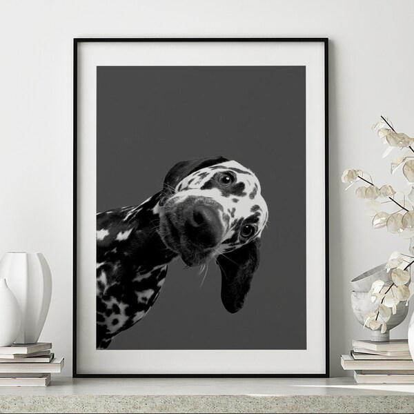 Dalmatian Taking Care of You, Dalmatian Wall Art, Funny Bathroom Decor, Home Cheer, Petshop Art, Dog Art, Dalmatian Gift