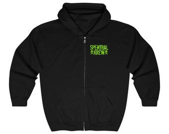 Spektral Krew - Felpa unisex con cappuccio e zip intera in misto pesante