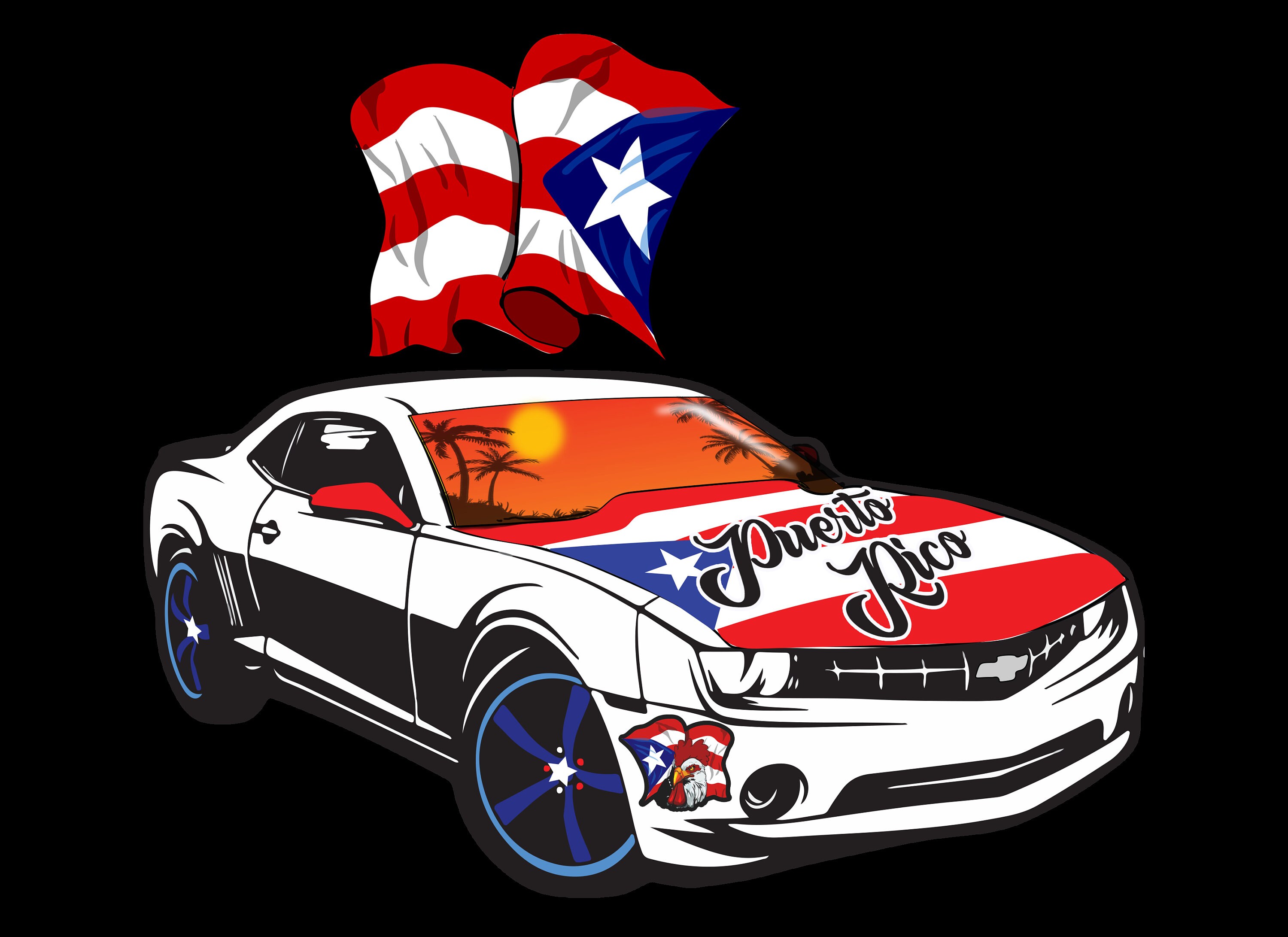 Puerto Rico Car Flag, Puerto Rico PNG, Boricua Clipart Shirt ...