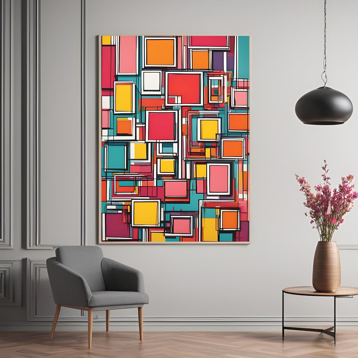 Contemporary Colorful Wall Art Large Printable Poster Modern Gallery ...