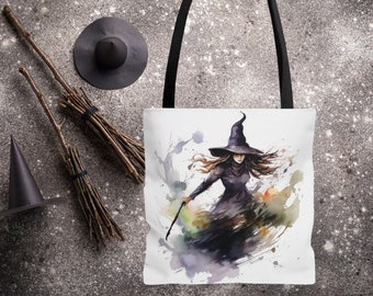 Spooky Witch Tote Bag Halloween Trick or Treat bag for Teen Teacher Halloween tote Dance Tote Travel Tote Gift for Her Teacher Gift Witchy