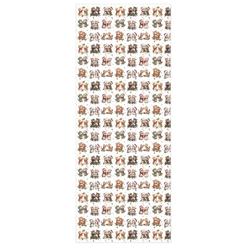 Kids Christmas Gift Wrap, Cat Lover Gift Wrap, Cute Kitten Pals