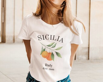 Sicilia Shirt, Sicily Orange TShirt, Italy TShirt, Italy Shirt, Palermo T-Shirt, Positano Shirt, Italy Gift, Italy Fashion