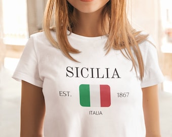 Koszula Sicilia, koszulka Sycylia, koszulka Włochy, koszula Włochy, koszulka Palermo, koszula Positano, prezent Włochy, dekoracja Sycylia, moda włoska