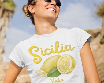 Sicilia Shirt, Sicily Lemons TShirt, Italy TShirt, Italy Shirt, Palermo T-Shirt, Positano Shirt, Italy Gift, Italy Fashion