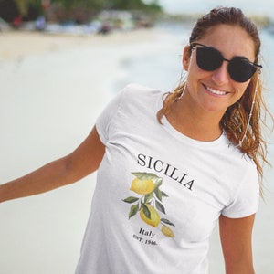 Sicilia Shirt, Sizilien Zitronen TShirt, Italien TShirt, Italien Shirt, Palermo T-Shirt, Positano Shirt, Italien Geschenk, Italy Mode Bild 2