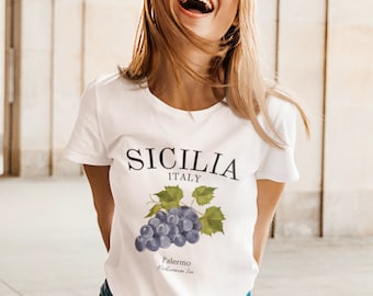 Koszula Sicilia, koszulka Sycylia, koszulka Włochy, koszula Włochy, koszulka Palermo, koszula Positano, prezent Włochy, dekoracja Sycylia, moda włoska