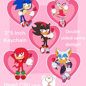 SONIC Acrylic Heart Keychains