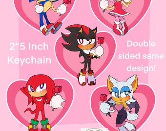 SONIC Acrylic Heart Keychains