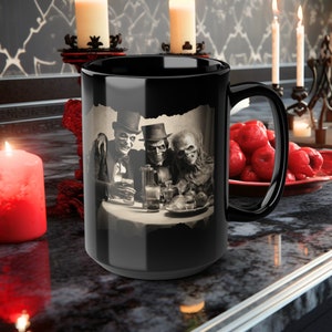 Monstrous Elegance: Classic Monsters Mug Black Mug, 15oz