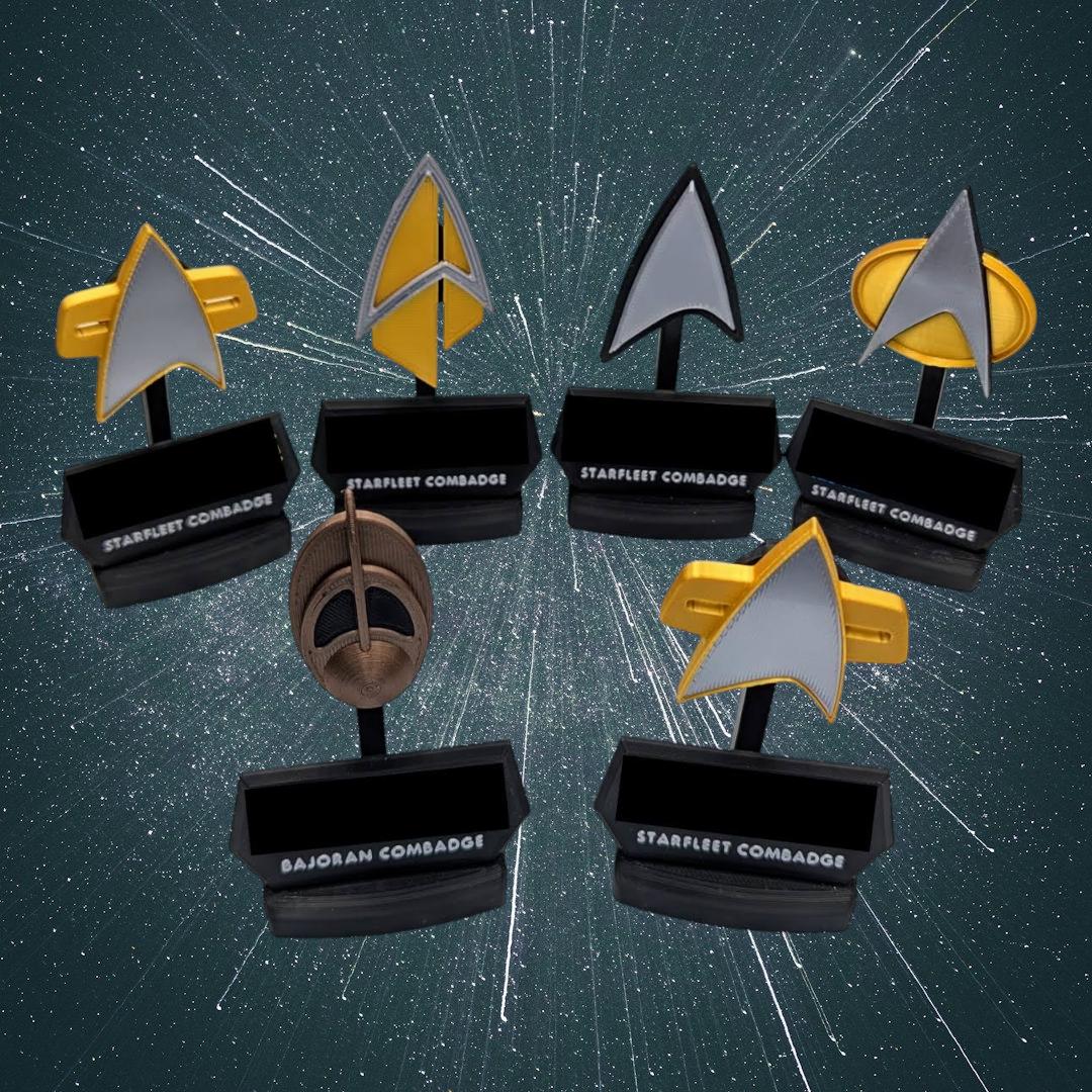 Quantum Mechanix Star Trek Discovery Enterprise Science Badge & Pin Set - Ses cadeaux