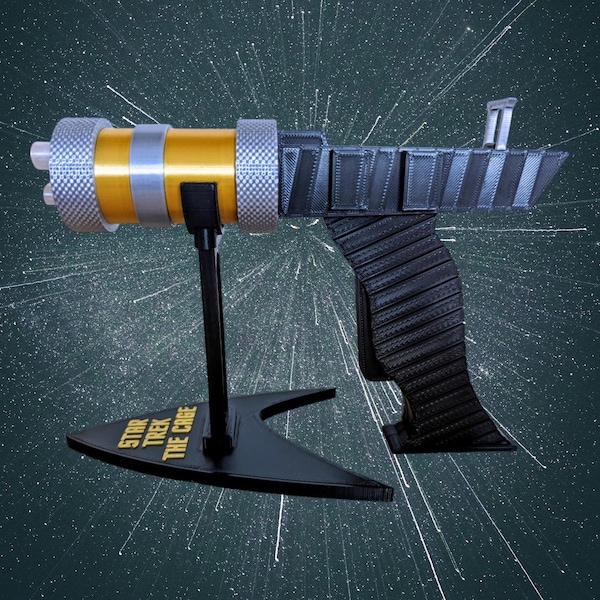 Vintage Pilot Laser Pistol - 1:1 Scale Prop with Display Stand