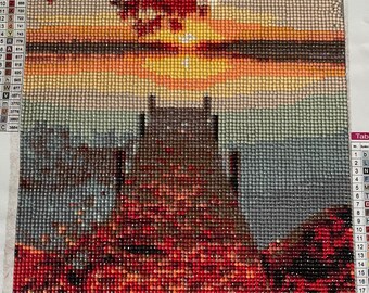 Sunset Dock in Fall Diamond Painting