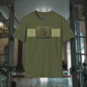 Grünes Motiv Unikat Grungy Tukan Urban Art Wandmalerei Unisex Softstyle T-Shirt