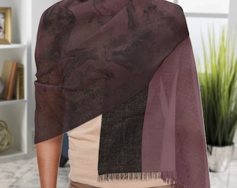 Purple Toucan Print Scarf, Elegant Women's Accessory