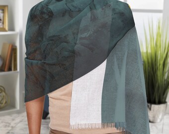 Teal Toucan Print Scarf, Elegant Women's Accessory