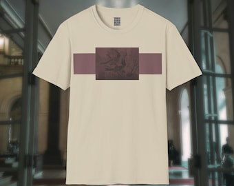 Purple Motif Unique Grungy Tucan Urban Art Wall Painting Unisex Softstyle T-Shirt