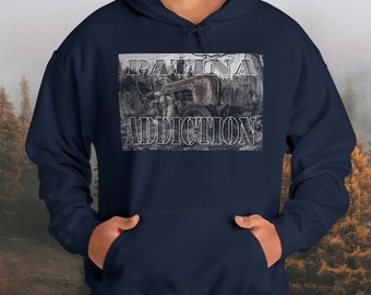 Patina Rust Tractor Hoodie: Distressed Porsche Super Diesel Print