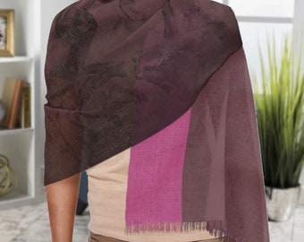 Purple Tucan Print Scarf, Elegant Women's Neck Accessory