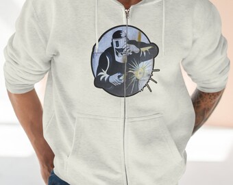 Welder Graphic Full Zip Hoodie, Dad Gift, Mechanic Clothing