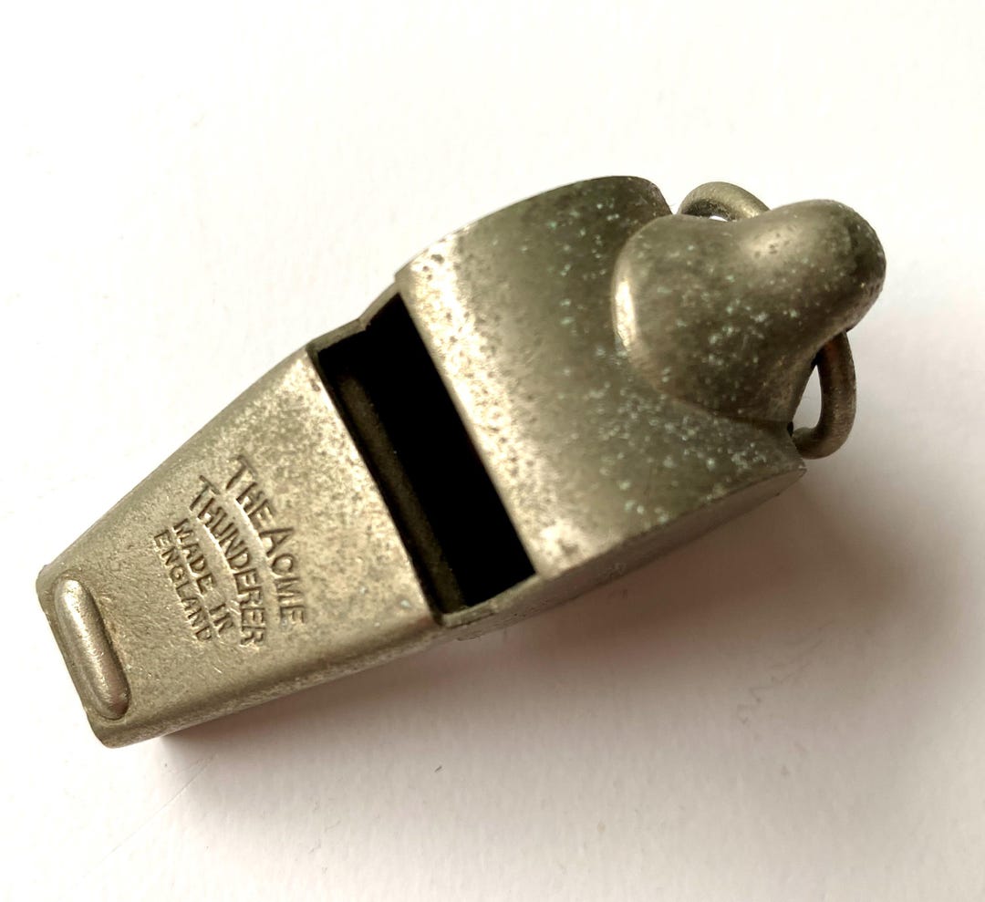 Vintage Original THE ACME THUNDERER Made in England Metal Whistle Cork Ball