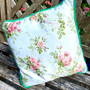 Vintage fabric cushion cover - homemade  (pad included)