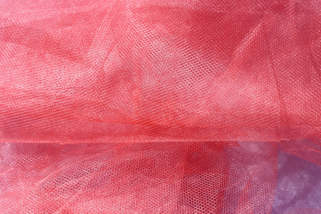 Watermelon Silk Tulle Made in 1940's by Roosen Silks. Etsy