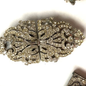 Art Deco Diamante Dress Clip Brooch: Vintage Statement Jewellery