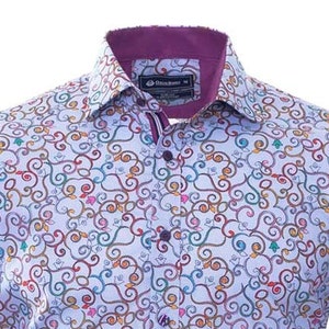 Elegantes Freizeit, Büro Hemd, Slim Fit, Herrenhemd , hellblau gemustert