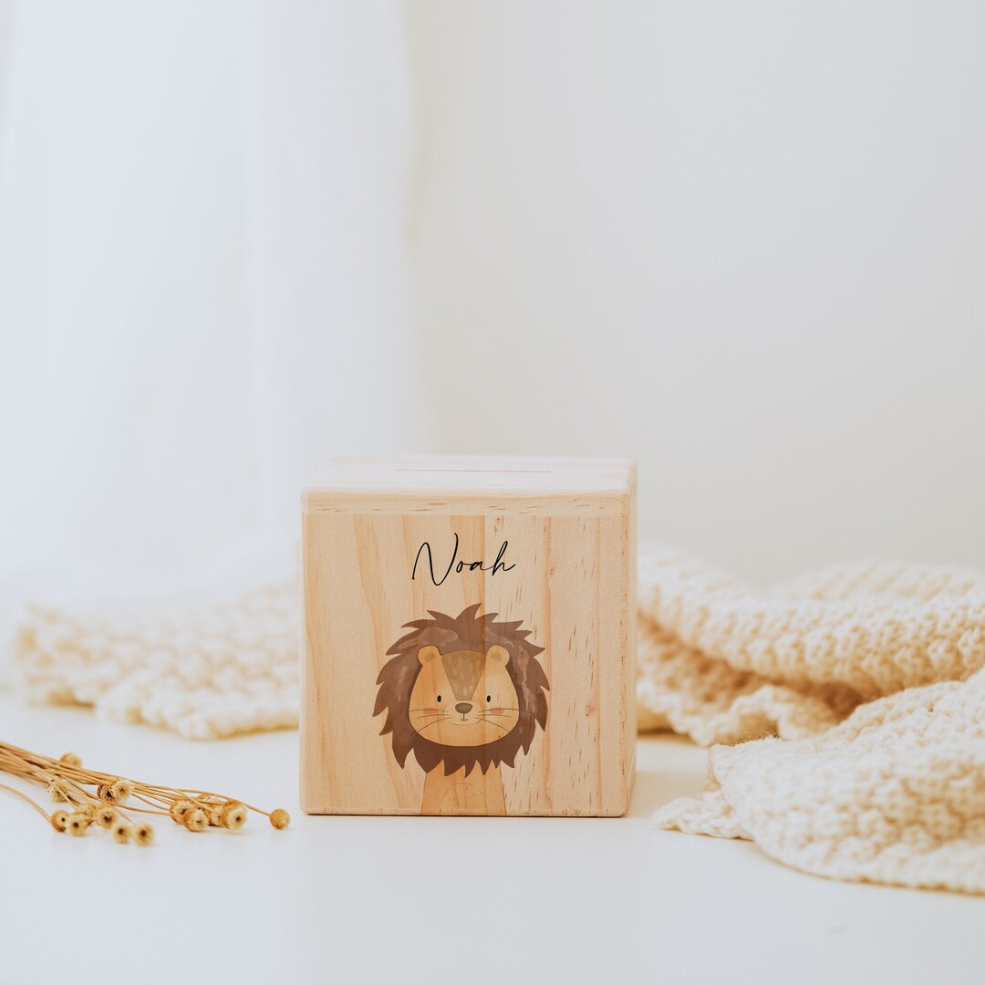Cute Child Money Box, Handcrafted Wooden Money Box, Personalized Money