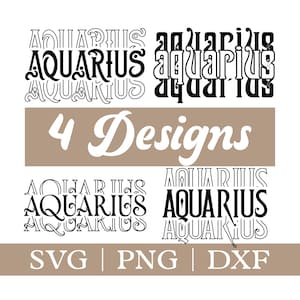 Verseau SVG signe du zodiaque Verseau PNG signe du zodiaque Verseau Svg coupe fichier Téléchargement instantané numérique