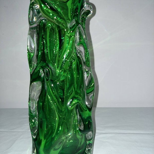 Bohemian glass vase, made by Jan Beranek 1960 Skrdlovice