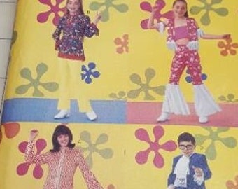 Déguisements Austin Powers style hippie Butterick 6753 pour enfants tailles 12-14-16 RARE épuisé non découpé plié en usine