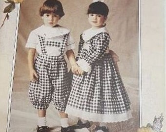 McCalls pattern 6858 girls dress and matching boys knickers sizes 2-3-4 RARE  out-of-print uncut factory folded