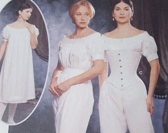 Simplicity pattern 9769 antebellum chemise, pantalets, corset costumes sizes 6-12 out-of-print uncut factory folded