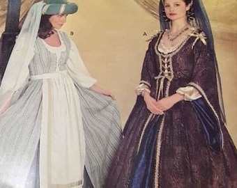 Simplicity pattern 0637 Tudor gown costumes size 16 - 20 out-of-print uncut factory folded