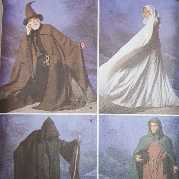 Simplicity pattern 9887 wizard costume sizes XS-S-M-L-XL out-of-print factory folded uncut