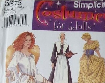 Simplicity pattern 5375 women's assorted costumes sizes  P. S, M, L out-of-print uncut factory folded