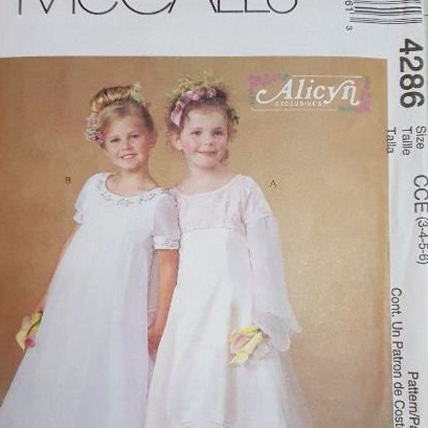 McCalls pattern 4286 girls formal dress  sizes 3-4-5-6   out-of-print uncut factory folded